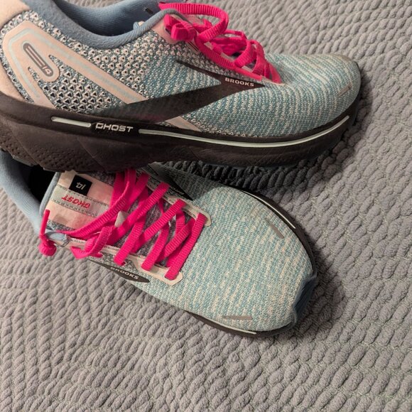 Brooks Womens Road Running Ghost 14 Athletic Sneakers Size 10 Fitness Gym Teal - Picture 7 of 7